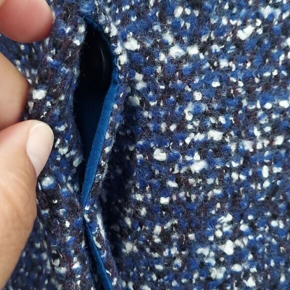 Hugo Boss Julira Tweed Suit Jacket In Pilot Fantasy Fringe Collar Sz 10 - Picture 6 of 15